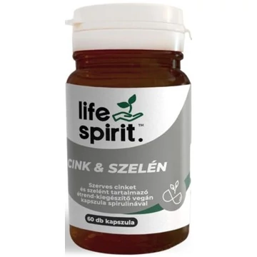 Life Spirit Szerves Cink &amp; Szelén kapszula spirulinával 60db