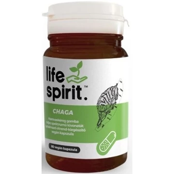 Life Spirit Chaga (Hamvaskéreg) teljes spektrumú gombakivonatot tartalmazó étrend-kiegészítő kapszula 60db