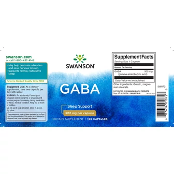 Swanson GABA 500mg/kapszula 100db