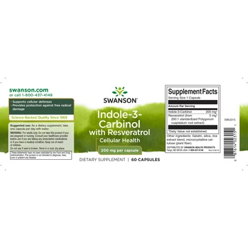 Swanson Indole-3-C (+resveratrol) 200mg/kapszula 60db