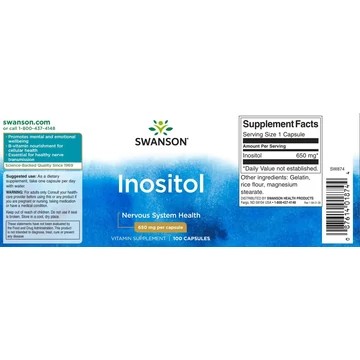 Swanson Inozitol 650mg/kapszula 100db