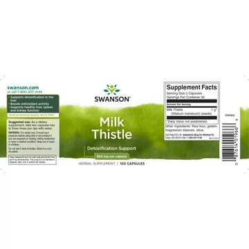 Swanson Milk Thistle / Máriatövis 500mg/kapszula 100db