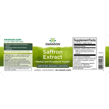 Swanson Saffron / Sáfrány kivonat 30mg