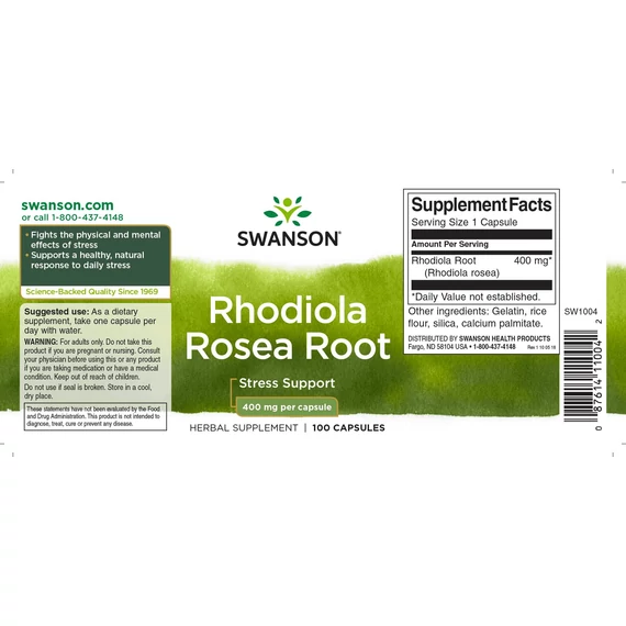 Swanson Rhodiola Rosea 400mg/kapszula 100db